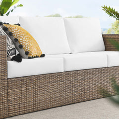 Convene Cappuccino/White Outdoor Patio Sofa - Ornate Home