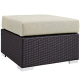 Convene Espresso/Beige 8 Piece Outdoor Patio Sectional Set - 64x197.50" - Ornate Home