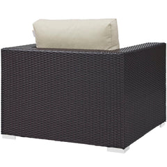 Convene Espresso/Beige Outdoor Patio Armchair - Ornate Home