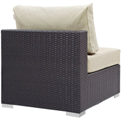 Convene Espresso/Beige Outdoor Patio Armless - Ornate Home