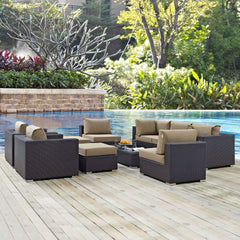 Convene Espresso/Mocha 10 Piece Outdoor Patio Sectional Set - Ornate Home