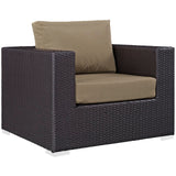 Convene Espresso/Mocha 3 Piece Outdoor Patio Sofa Set - Ornate Home