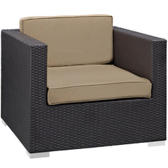 Convene Espresso/Mocha 5 Piece Outdoor Patio Sectional Set - 55.5x87.5" - Ornate Home