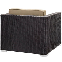 Convene Espresso/Mocha 5 Piece Outdoor Patio Sectional Set - 55.5x87.5" - Ornate Home