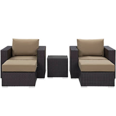 Convene Espresso/Mocha 5 Piece Outdoor Patio Sectional Set - 70x92.5" - Ornate Home