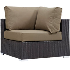 Convene Espresso/Mocha 5 Piece Outdoor Patio Sectional Set - 98.5x98.5" - Ornate Home