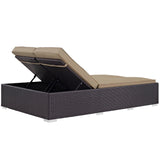 Convene Espresso/Mocha Double Outdoor Patio Chaise - Ornate Home