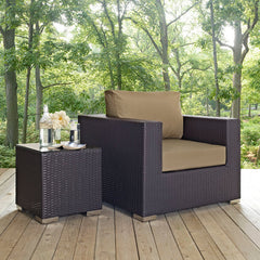 Convene Espresso/Mocha Outdoor Patio Armchair - Ornate Home