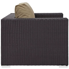 Convene Espresso/Mocha Outdoor Patio Armchair - Ornate Home
