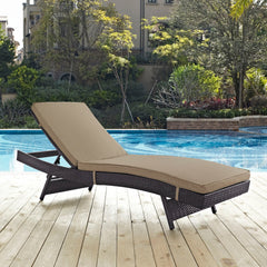Convene Espresso/Mocha Outdoor Patio Chaise - Ornate Home