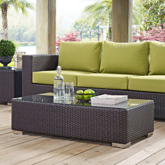 Convene Espresso Outdoor Patio Coffee Table - Ornate Home