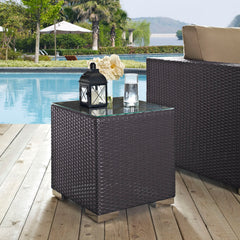 Convene Espresso Outdoor Patio Side Table - Ornate Home