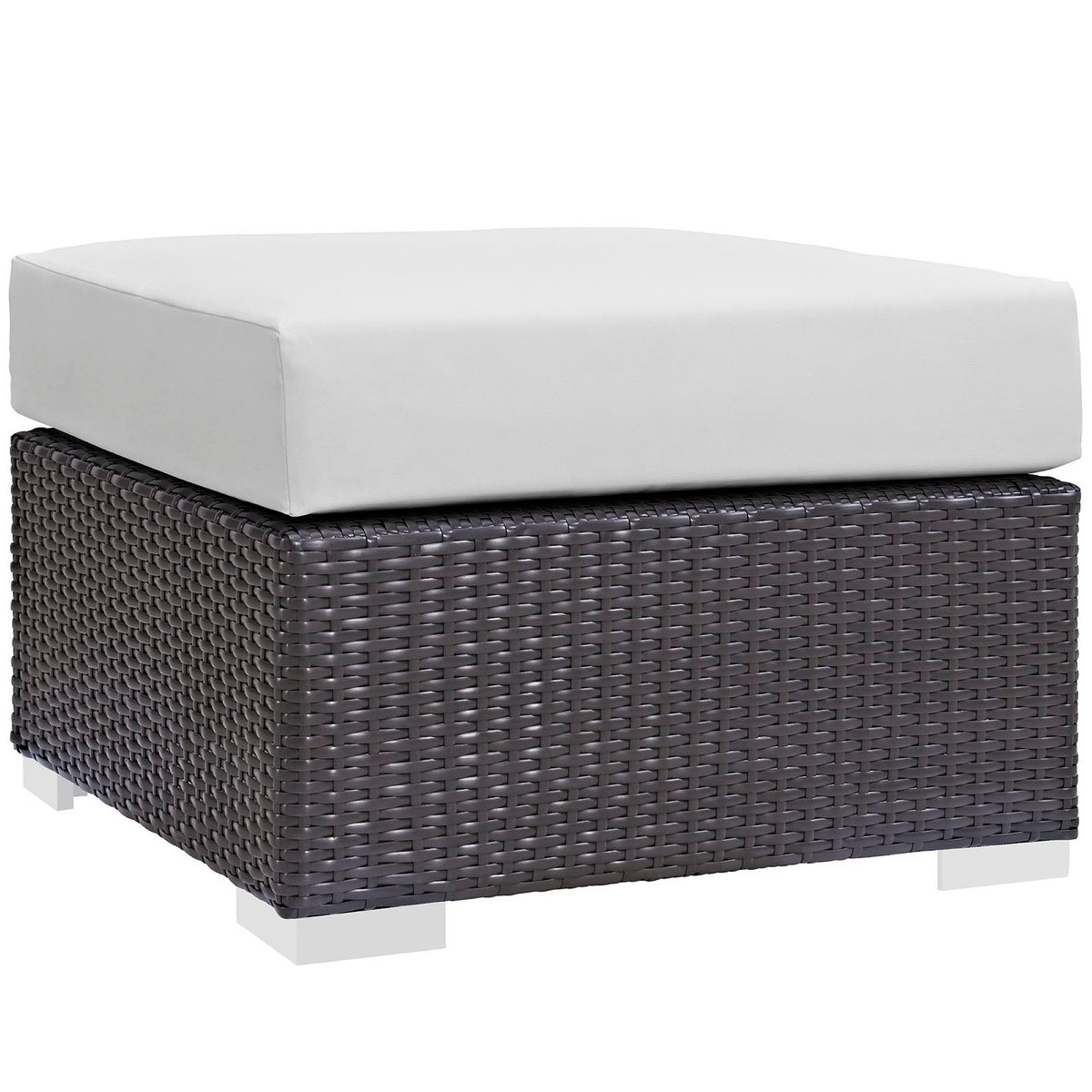 Convene Espresso/White 4 Piece Outdoor Patio Sectional Set - Ornate Home