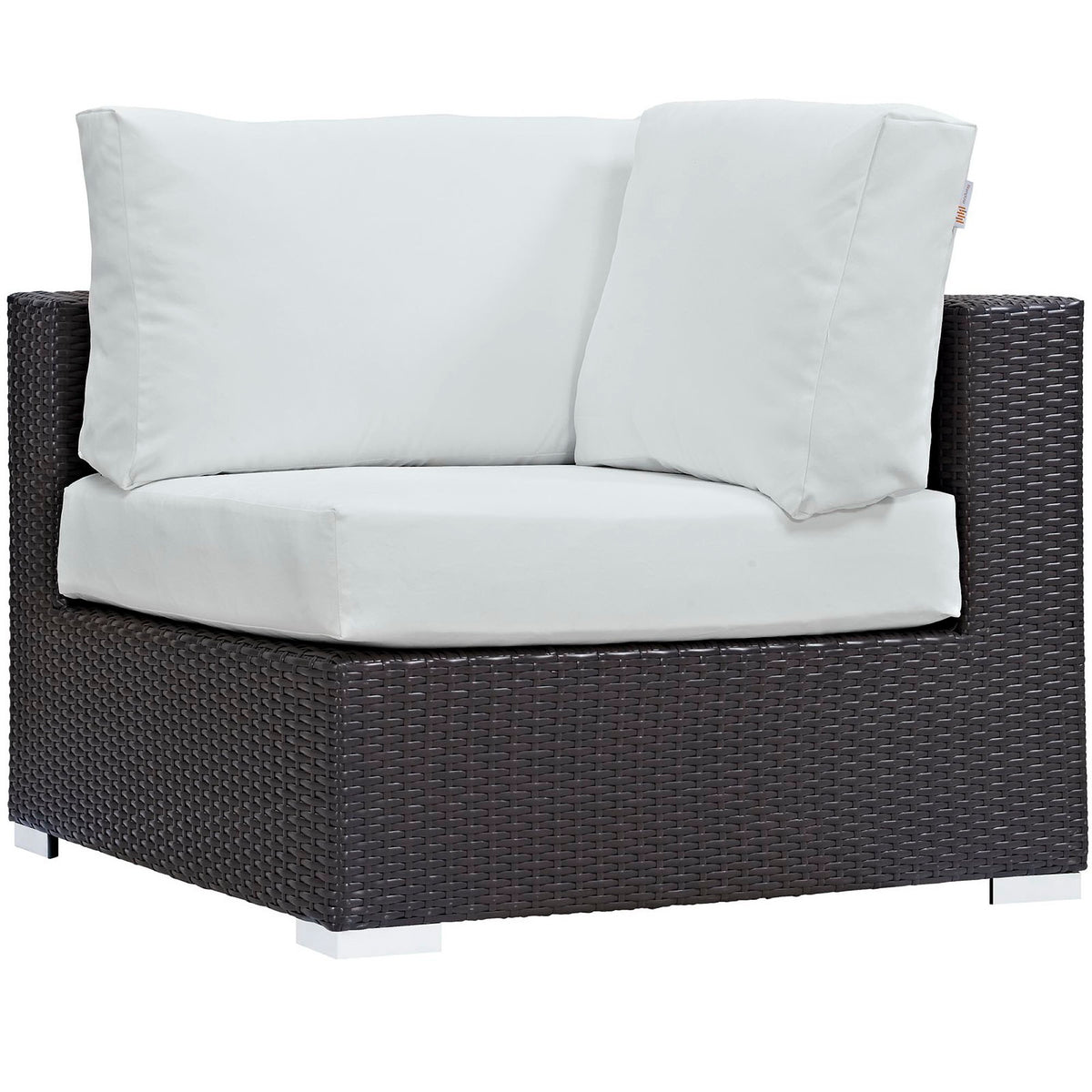 Convene Espresso/White 5 Piece Outdoor Patio Sectional Set - 67x134" - Ornate Home
