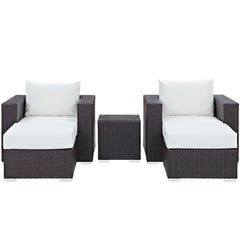 Convene Espresso/White 5 Piece Outdoor Patio Sectional Set - 70x92.5" - Ornate Home