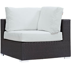 Convene Espresso/White 6 Piece Outdoor Patio Sectional Set - Ornate Home
