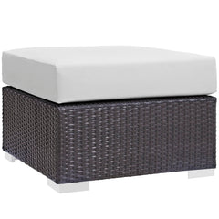 Convene Espresso/White 6 Piece Outdoor Patio Sectional Set - Ornate Home