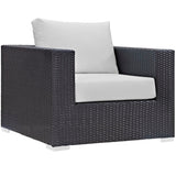Convene Espresso/White 8 Piece Outdoor Patio Sectional Set - 83.5x163.5" - Ornate Home