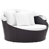 Convene Espresso/White Canopy Outdoor Patio Daybed - Ornate Home