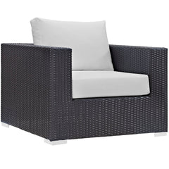 Convene Espresso/White Outdoor Patio Armchair - Ornate Home