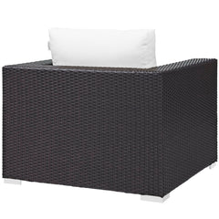 Convene Espresso/White Outdoor Patio Armchair - Ornate Home