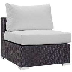 Convene Espresso/White Outdoor Patio Armless - Ornate Home