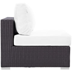 Convene Espresso/White Outdoor Patio Armless - Ornate Home