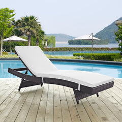 Convene Espresso/White Outdoor Patio Chaise - Ornate Home