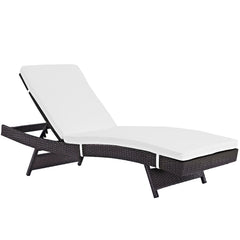 Convene Espresso/White Outdoor Patio Chaise - Ornate Home