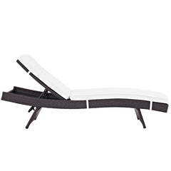 Convene Espresso/White Outdoor Patio Chaise - Ornate Home