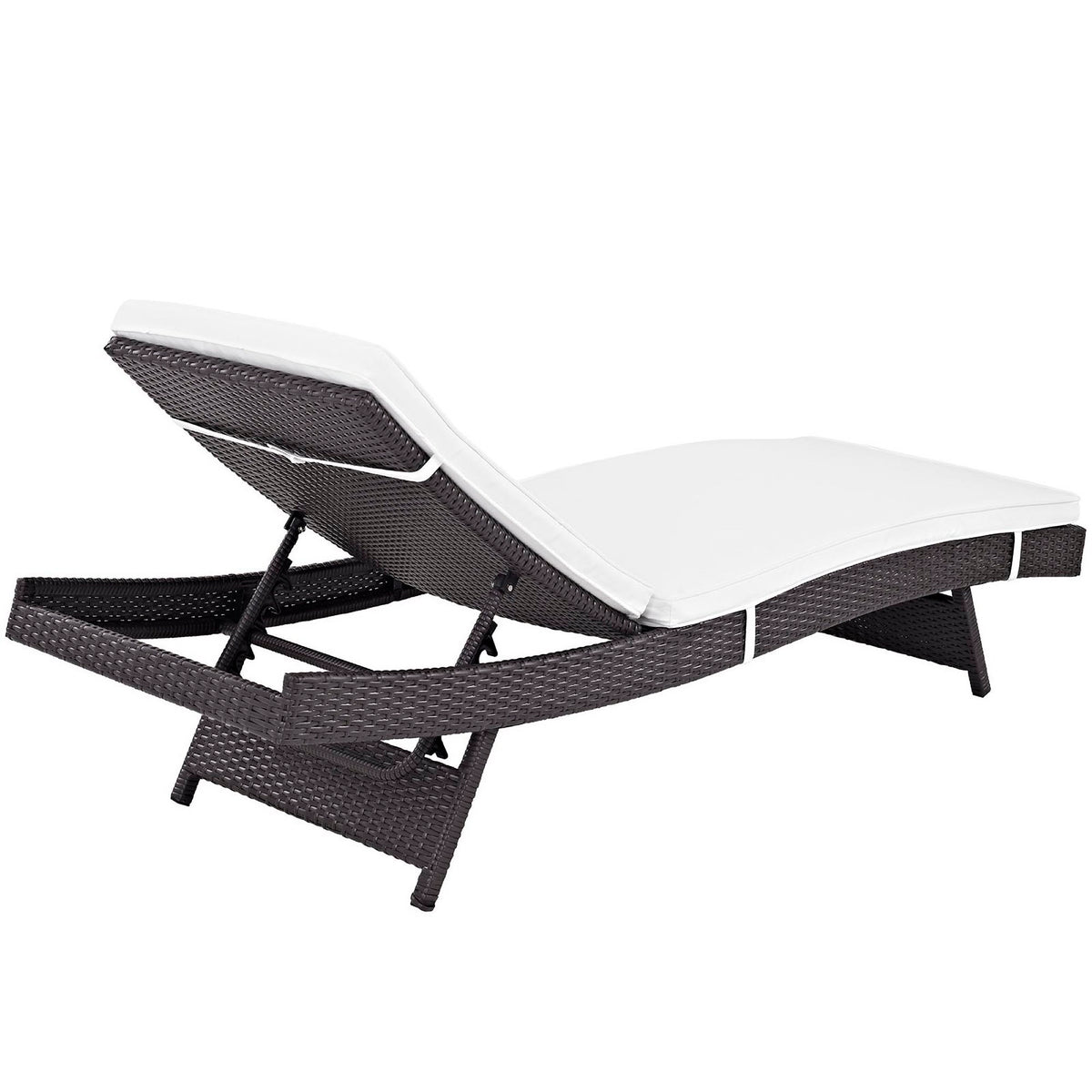 Convene Espresso/White Outdoor Patio Chaise (Set of 4) - Ornate Home