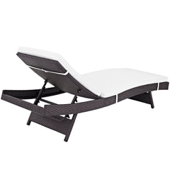Convene Espresso/White Outdoor Patio Chaise (Set of 4) - Ornate Home