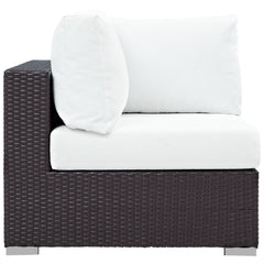 Convene Espresso/White Outdoor Patio Corner - Ornate Home