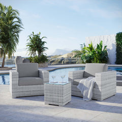 Convene Light Gray/Gray 3-Piece Outdoor Patio Set - Ornate Home
