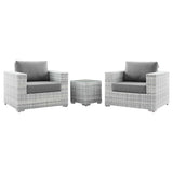 Convene Light Gray/Gray 3-Piece Outdoor Patio Set - Ornate Home