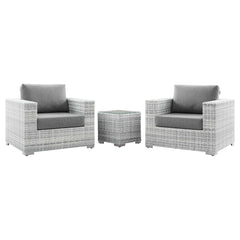 Convene Light Gray/Gray 3-Piece Outdoor Patio Set - Ornate Home