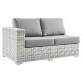 Convene Light Gray/Gray Outdoor Patio Left-Arm Loveseat - Ornate Home