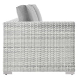 Convene Light Gray/Gray Outdoor Patio Left-Arm Loveseat - Ornate Home
