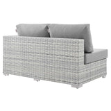 Convene Light Gray/Gray Outdoor Patio Left-Arm Loveseat - Ornate Home