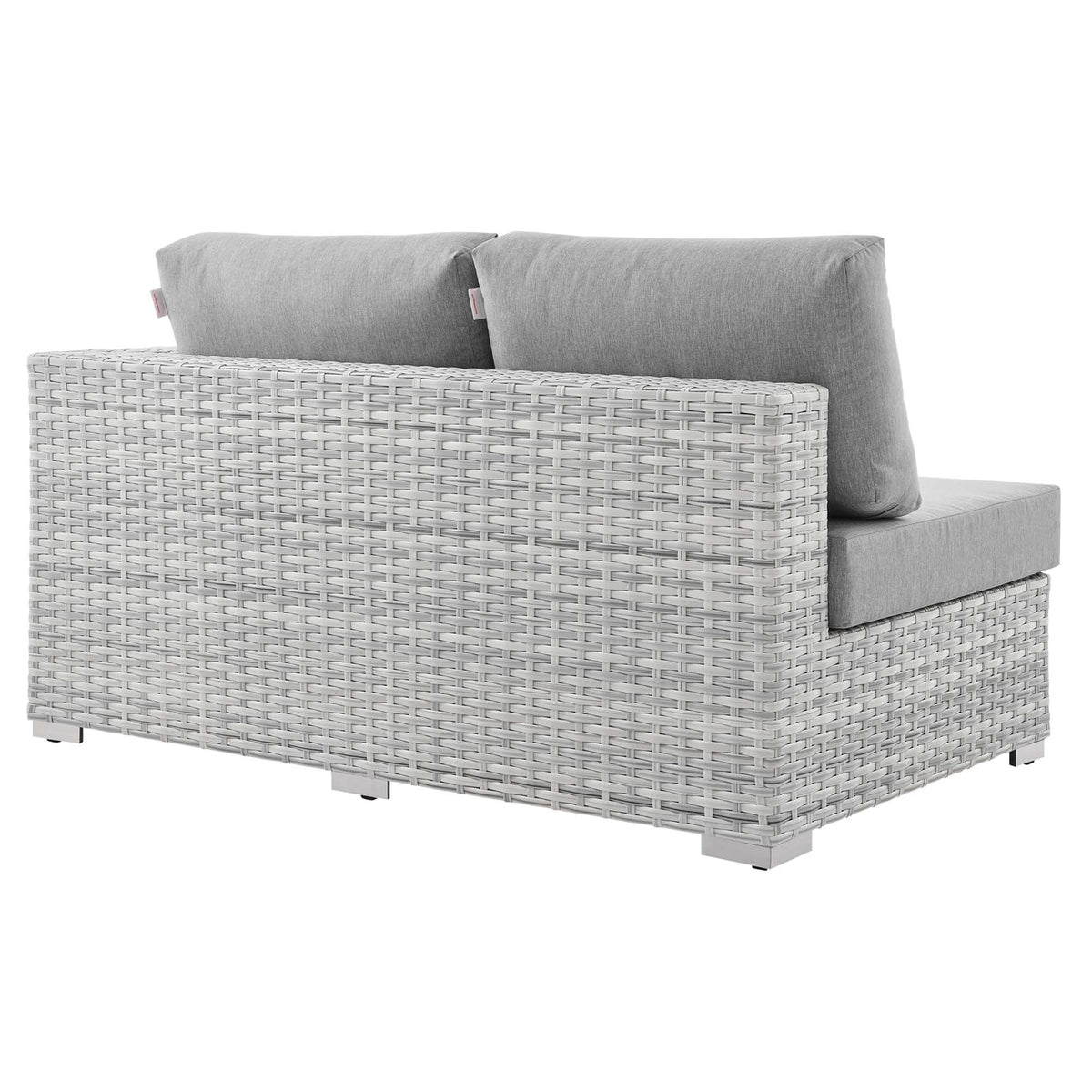 Convene Light Gray/Gray Outdoor Patio Left-Arm Loveseat - Ornate Home