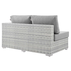 Convene Light Gray/Gray Outdoor Patio Left-Arm Loveseat - Ornate Home