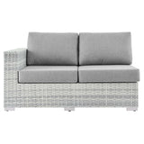 Convene Light Gray/Gray Outdoor Patio Left-Arm Loveseat - Ornate Home