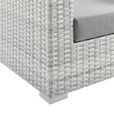 Convene Light Gray/Gray Outdoor Patio Left-Arm Loveseat - Ornate Home