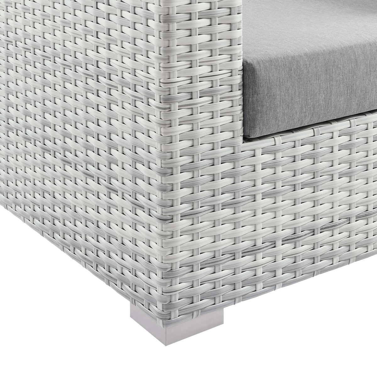 Convene Light Gray/Gray Outdoor Patio Left-Arm Loveseat - Ornate Home