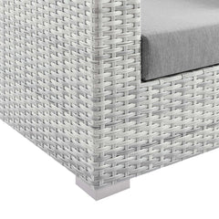 Convene Light Gray/Gray Outdoor Patio Left-Arm Loveseat - Ornate Home