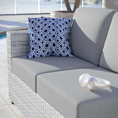Convene Light Gray/Gray Outdoor Patio Left-Arm Loveseat - Ornate Home