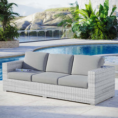 Convene Light Gray/Gray Outdoor Patio Sofa - Ornate Home