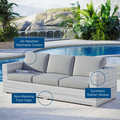 Convene Light Gray/Gray Outdoor Patio Sofa - Ornate Home