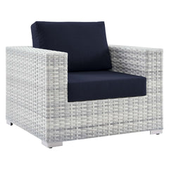 Convene Light Gray/Navy 6-Piece Outdoor Patio Set - Ornate Home