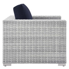 Convene Light Gray/Navy 6-Piece Outdoor Patio Set - Ornate Home